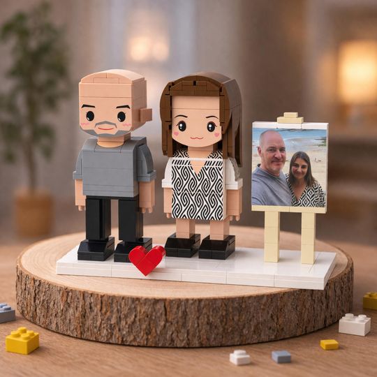 Personalized Brick Figures for Family & Pets | Customizable Brick Me Figures, Photo Puzzle Toy for Couple or Family