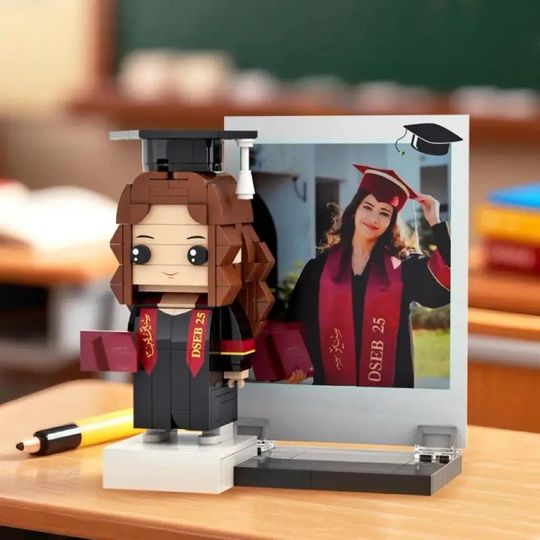 Full Body Custom Photo Brick Figure College High School Personalized Graduation Gift Class of 2026 Graduation Day