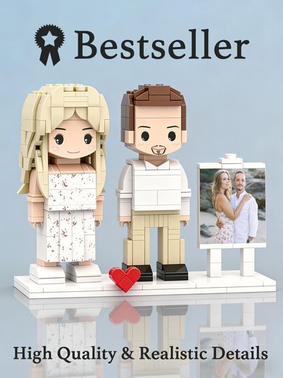 Discover Custom Brick Figures from Your Photo, Personalized Couple Block Gift, Custom Brick Me Figures, Gift for Couples, Friends, Boyfriends
