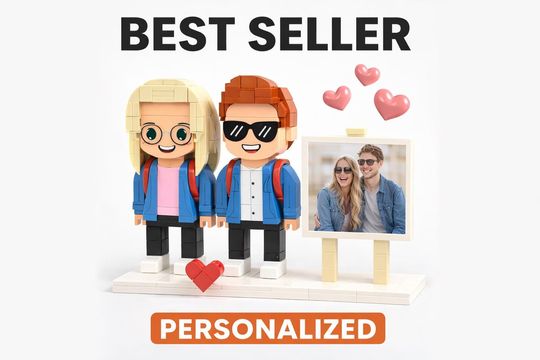 Custom Brick Figures From Photo, Personalized Brick Me Figures Gift, Custom Couple Brick Figures, Unique Gift for Couples
