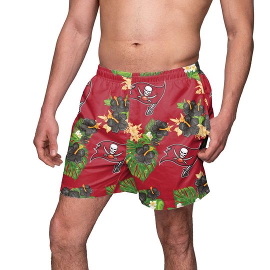 football Tampa Bay Buccaneers Floral Men Beach Shorts