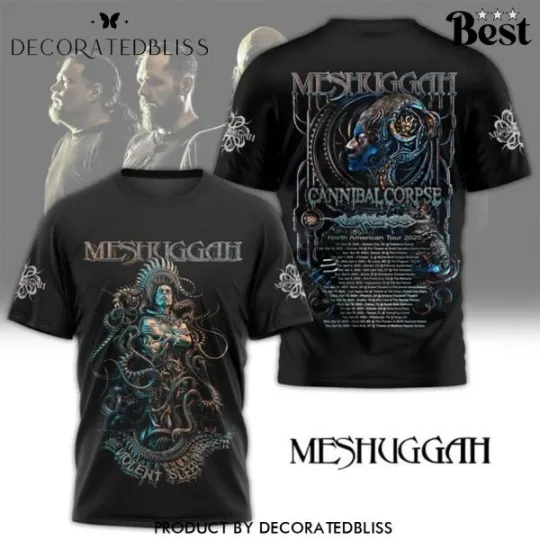 Discover 3D Unisex Meshuggah Cannibal Corpse North American Tour 2025 T-Shirt