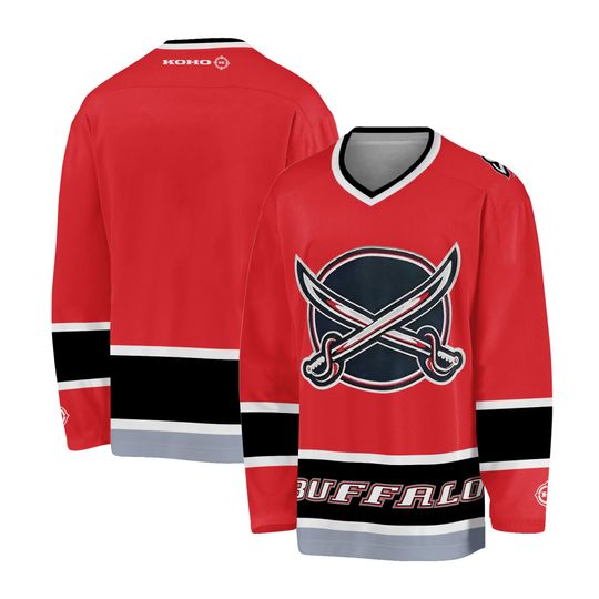 Buffalo Sabres  Butterknife Jersey L Red 3rd Alternate NHL Vintage Men's Hockey Jersey
