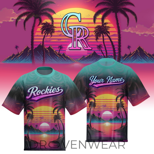 Colorado Rockies Special Retro Style Limited Edition Custom Name Boxy Mesh T-shirts