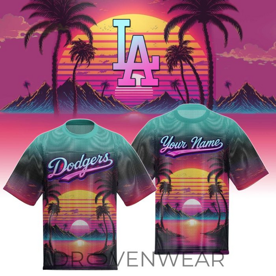 Los Angeles Dodgers Special Retro Style Limited Edition Custom Name Boxy Mesh T-shirts