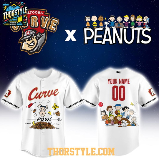 Altoona Curve Peanuts 2026 x MiLB Theme Night Personalized Baseball Jersey