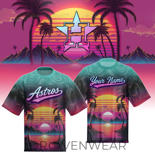 Houston Astros Special Retro Style Limited Edition Custom Name Boxy Mesh T-shirts
