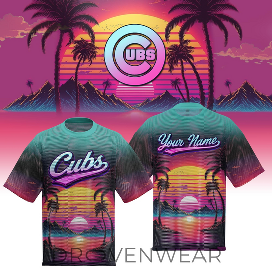 Chicago Cubs Special Retro Style Limited Edition Custom Name Boxy Mesh T-shirts