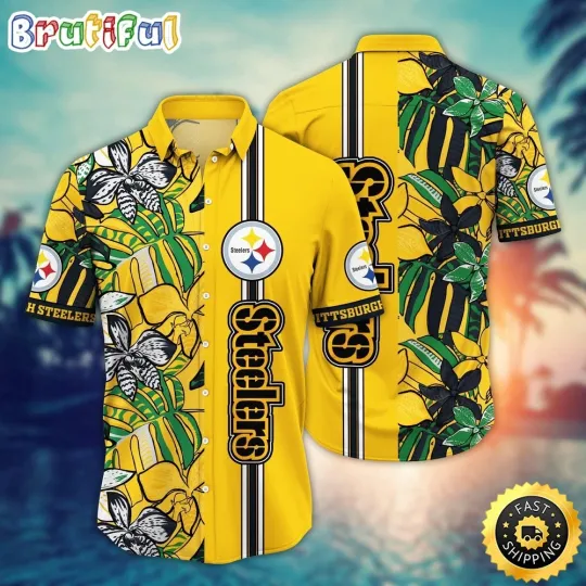 Pittsburgh Steeler Flower Chic Aloha Hawaiian Shirt, Gift For football Fans