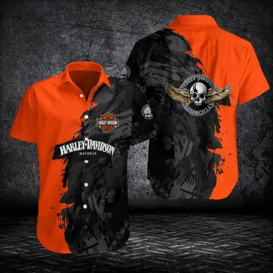 Discover Personalized Harley Motor Racing Davidson Casual Button Down Shirt Unisex Adults