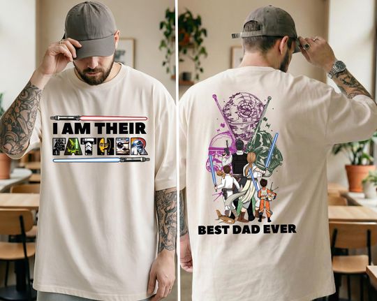 Star Wars Dad Shirt, I Am Their Father Tee, Fathers Day Gift, Lightsaber Papa T-shirt, Darth Vader Family Tees