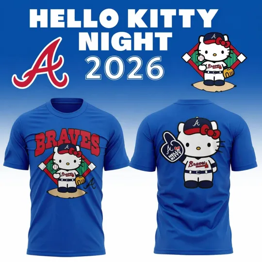 Atlanta Braves Hello Kitty Night 2026 Logo Two Sided Shirt