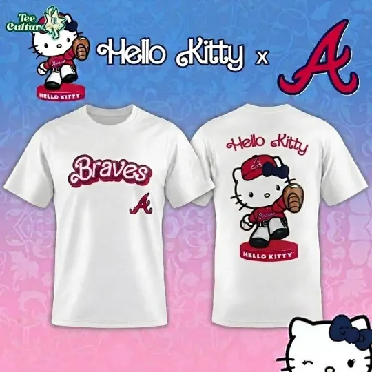 Atlanta Braves Hello Kitty Night 2026 Logo Two Sided Shirt