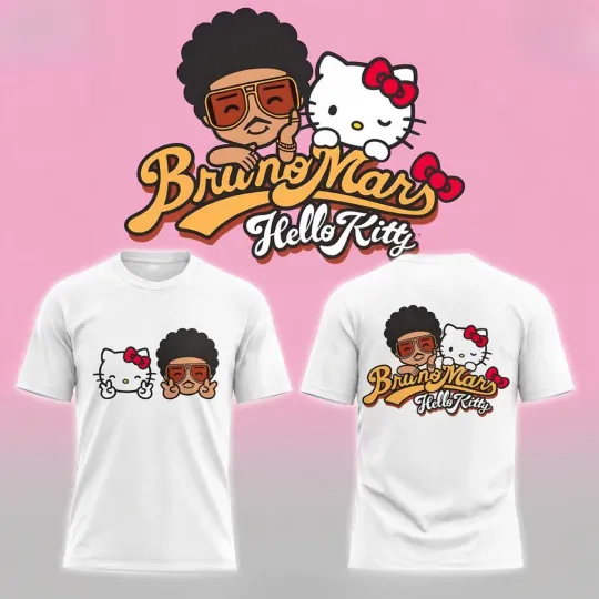 Bruno Mars x Hello Kitty  T Shirt Tour 2026 Cute Tee Gift