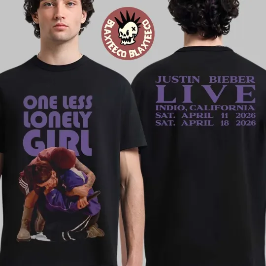 Justin Bieber Coachellla 2026 T-Shirt with Billie Eilish One Less Lonely Girl Design
