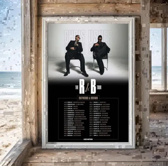 Chris Brown & Usher R&B Tour Poster 2026 North America Vertical Matte Poster