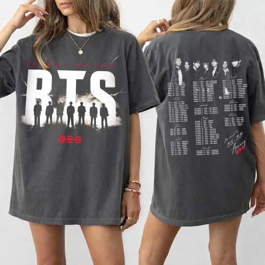 BTS World Tour 2026-2027 Graphic Tee, Bangtan Kpop Concert Shirt