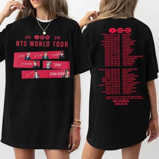 Limited BTS Concert 2026 Shirt for Army, BTS World Tour 2026 T-Shirt