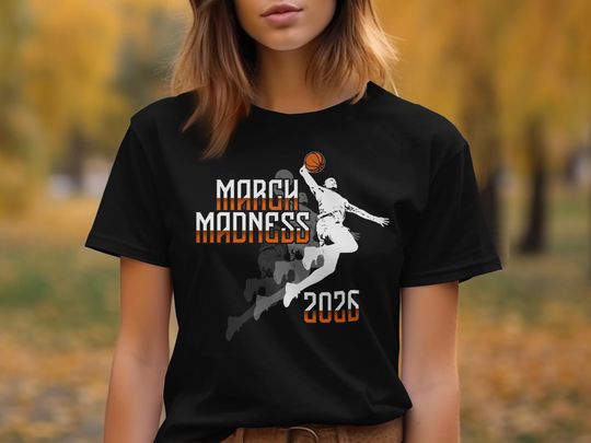 March Madness 2026 T-Shirt, Dunking Player Graphic, College Basketball Fan Apparel