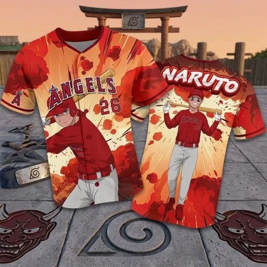 Angels Narutoo Jersey 2026 3D AOP Baseball Jersey