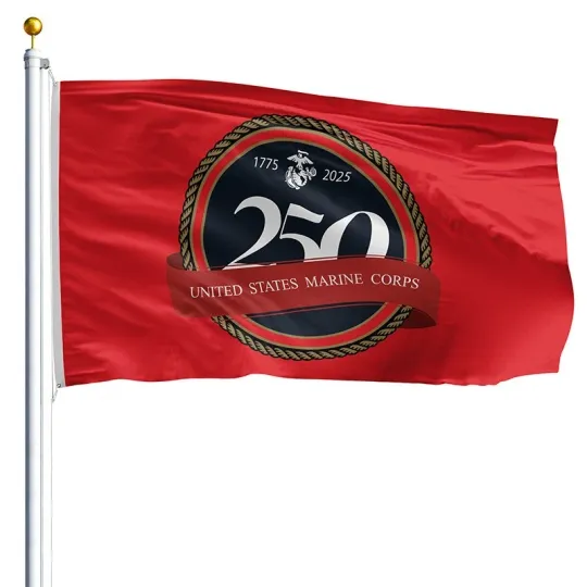 U.S. Marine Corps 250th Anniversary Flag by Eder Endura-Nylon House Flag