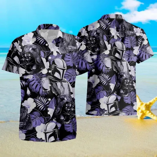 Discover Disney Star Wars Darth Vader Mandalorian Floral Summer Aloha Hawaiian Shirt