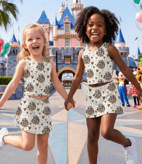 Adventurous Sage Mickey Safari Activewear Set, Animal Kingdom Expedition Gear, Goofy Donald Minnie RunDisney Summer Skort Plaid Outfit