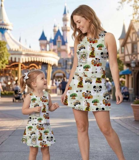 Adventurous Sage Green Mickey Safari Activewear Set, Animal Kingdom Expedition Gear, Goofy Donald Minnie RunDisney Summer Skort Plaid Outfit