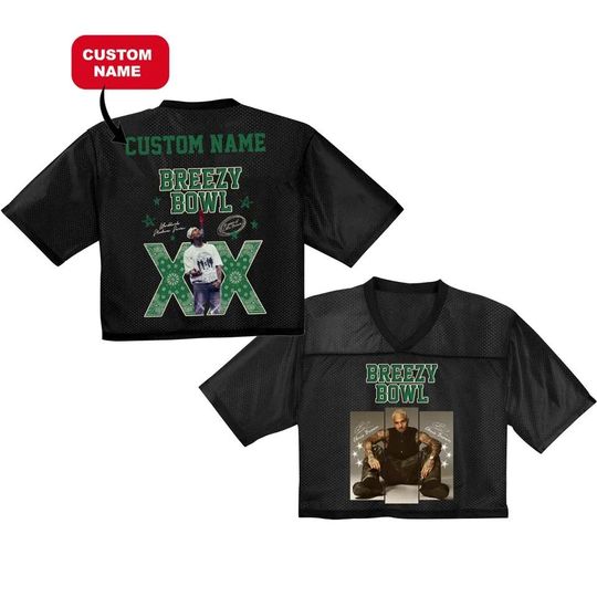 Personalized Chris Brown 2026 Crop Top Football Jersey, Mesh Breezy Fan Apparel, Custom Concert Outfit