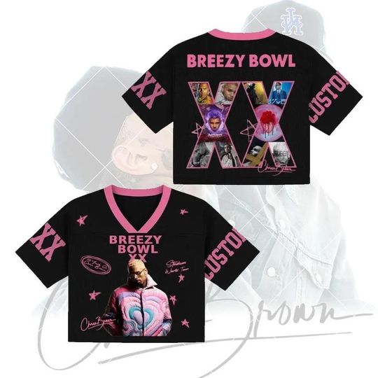 Chris Brown 2026 Crop Top Mesh Jersey, Breezy Bowl Tour Baseball Shirt, Personalized Unisex Concert Outfit
