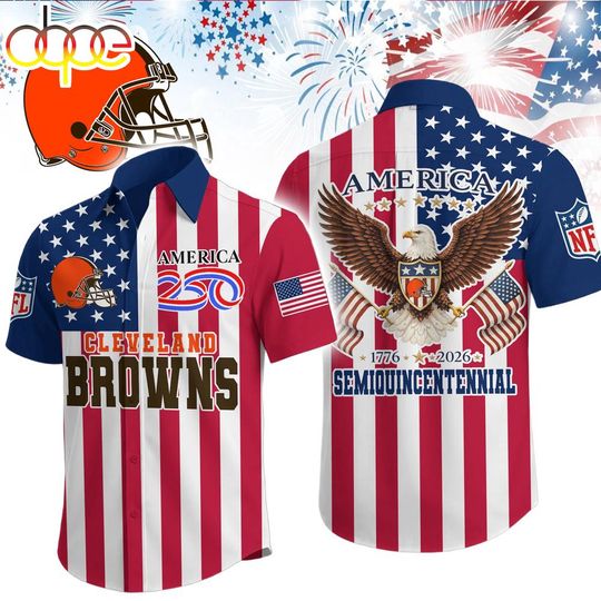Cleveland Browns Liberty Eagle Patriotic Hawaiian Shirt