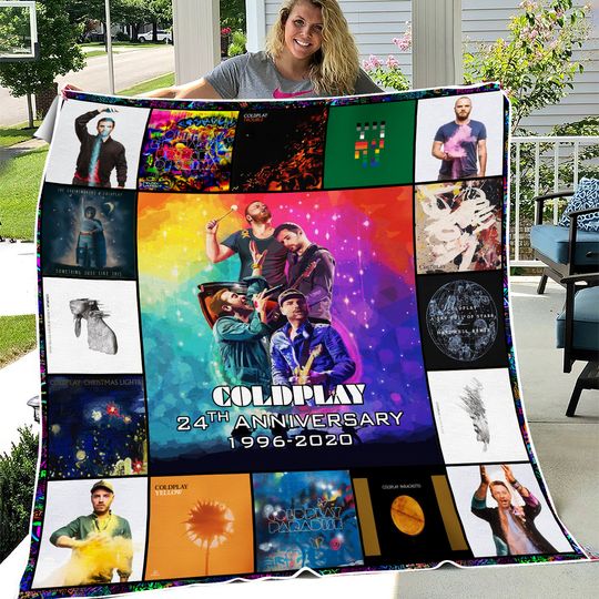Coldplay Anniversary Fleece Blanket | Music Lover Gift | Music Tour Merch