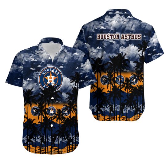 Houston Baseball Team Astross Hawaiian Button Down Shirt