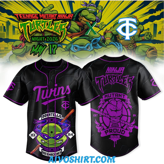 Minnesota Twins Teenage Mutant Ninja Turtles 2026 Baseball Jersey