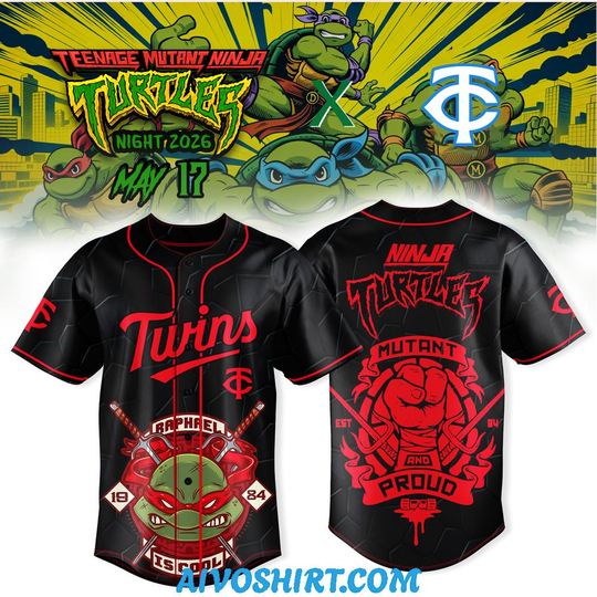 Minnesota Twins Teenage Mutant Ninja Turtles 2026 Baseball Jersey