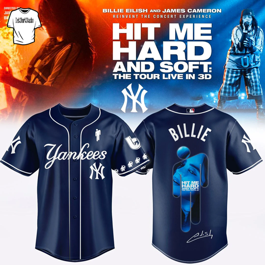New York Yankees x Billie Eilish Hit Me Hard and Soft: The Tour Edition Baseball Jersey