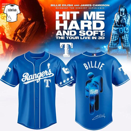 Texas Rangers x Billie Eilish Hit Me Hard and Soft: The Tour Edition Baseball Jersey