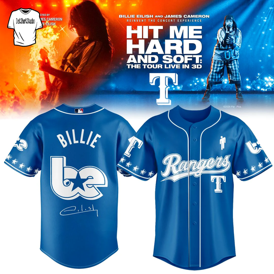 Texas Rangers x Billie Eilish Hit Me Hard and Soft: The Tour Edition Baseball Jersey