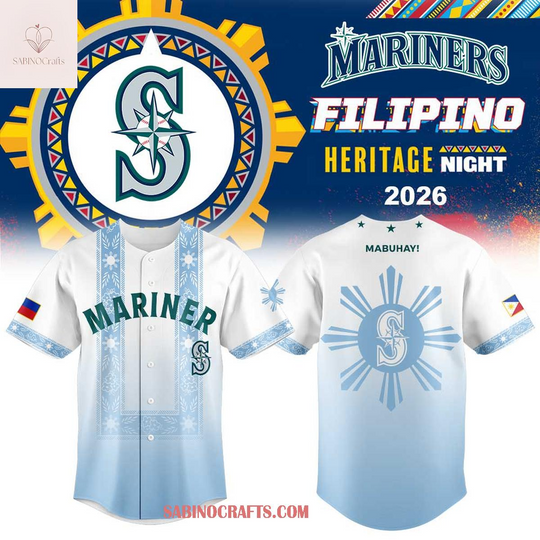 Seattle Mariners Filipino Heritage Night 2026 Baby Blue Baseball Jersey