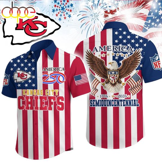 Kansas City Chiefs Liberty Eagle Patriotic Hawaiian Shirt