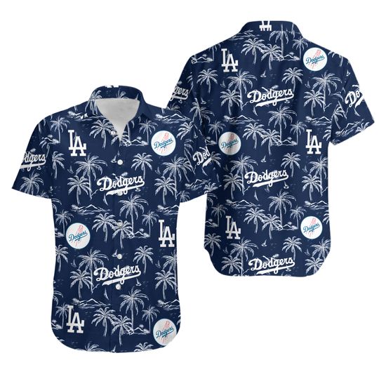 LA dodgers Hawaiian Shirt summer aloha hawaii shirt hawaiian 3d