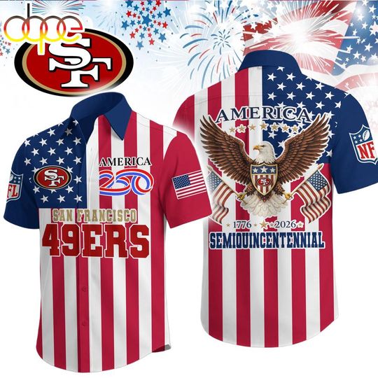 San Francisco 49ers Liberty Eagle Patriotic Hawaiian Shirt