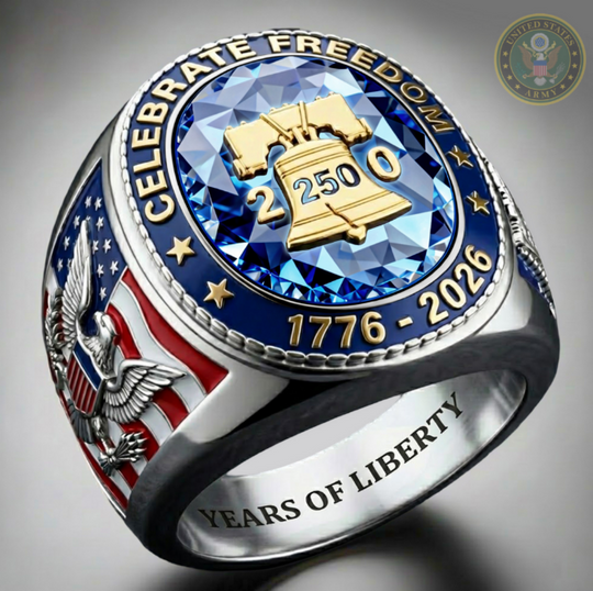 3D America 250th Anniversary Ring, 1776 2026 Patriotic Gift