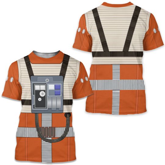 Star Wars Luke Skywalker X-Wing Pilot Fighter Cosplay Costume Tshirt 3D