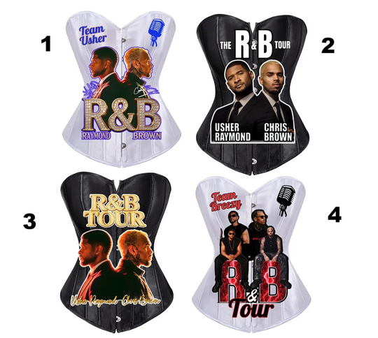 Usher Chris Brown R&B Tour Corset Top Concert Shirt, Chris Brown Shirt, Chris Brown Tee, Usher shirt