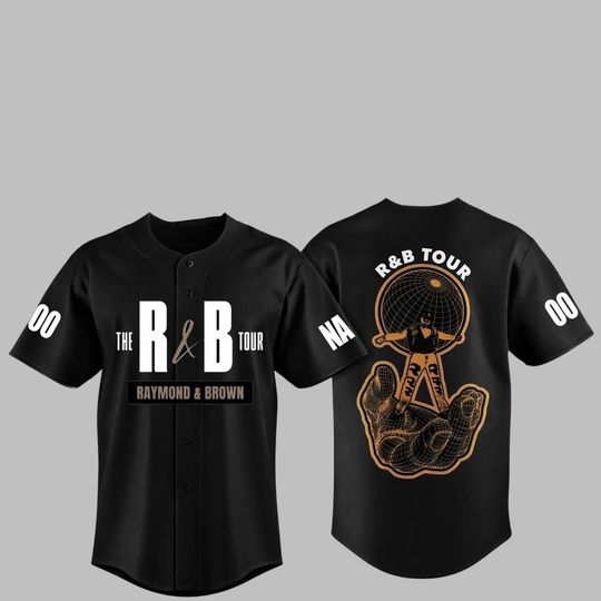 Custom Usher And Chris Brown Baseball Jersey, The R&B Tour Shirt, Hip Hop Concert Jersey, RnB Fan Apparel, Streetwear Music Shirt