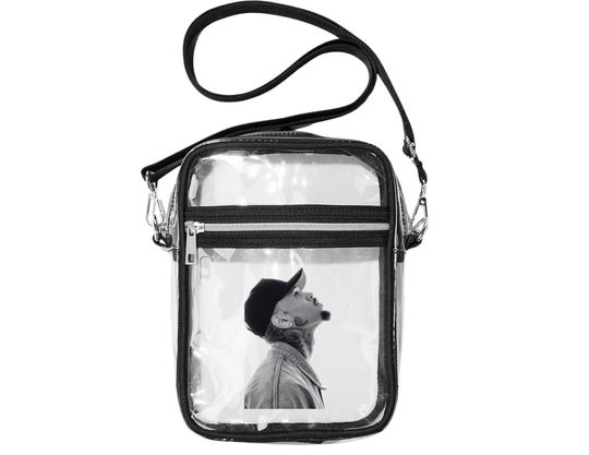 Black and White Clear Stadium Crossbody Bag, Trendy Tote, Gift for Her
