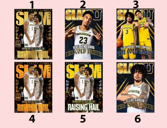Michigan Wolverines Basketball 2026 Champs Issue Slam Style Poster NCAA Wall Art