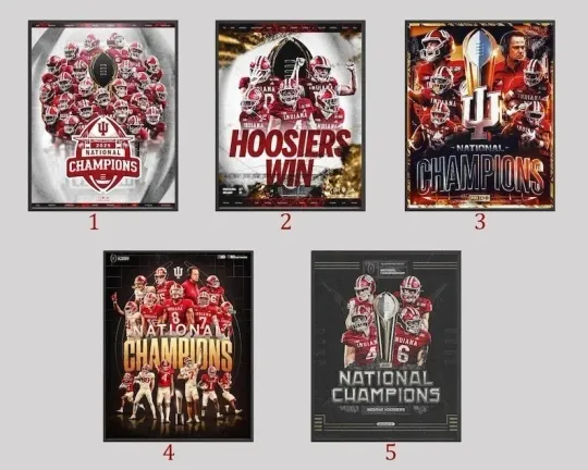 Indiana Hoosiers Football National Champions 2026 Poster College Football