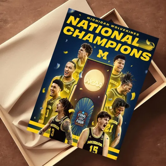 Michigan Wolverines National Champions NCAA Basketball 2026 Poster